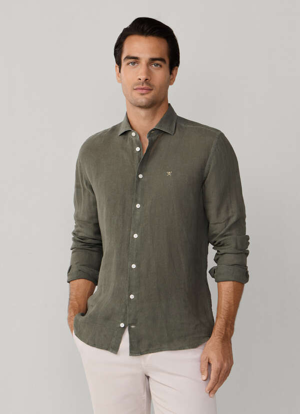 Tailored Fit Garment Dyed Linen Shirt Tailored Fit Garment Dyed Linen Shirt