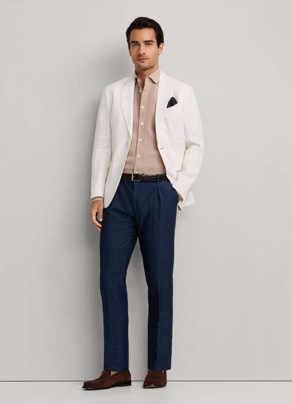 Regular Fit Linen-Cotton Blend Trouser Regular Fit Linen-Cotton Blend Trouser