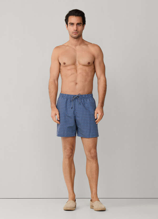 Geo Block Print Swim Trunk - 2 Geo Block Print Swim Trunk - 2