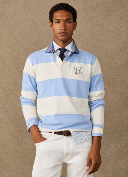 Branded H Striped Rugby Shirt