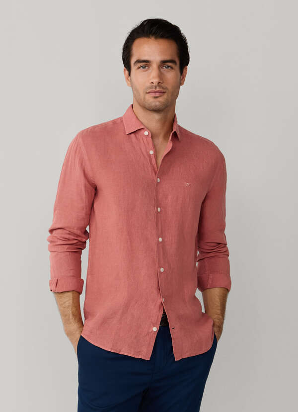 Tailored Fit Garment Dyed Linen Shirt Tailored Fit Garment Dyed Linen Shirt