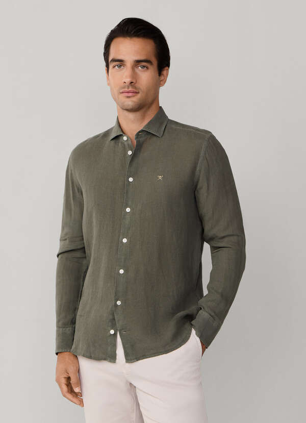 Tailored Fit Garment Dyed Linen Shirt - 2 Tailored Fit Garment Dyed Linen Shirt - 2