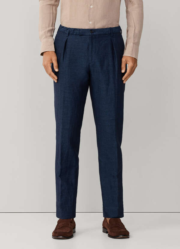 Regular Fit Linen-Cotton Blend Trouser - 2 Regular Fit Linen-Cotton Blend Trouser - 2